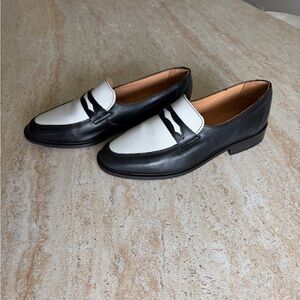 Classic Black and White Men's Loafers